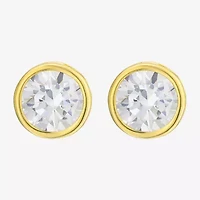Cubic Zirconia 14K Gold 6mm Stud Earrings