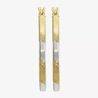 Two-Tone 14K Gold Oval Hoop Earrings