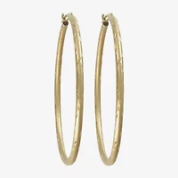 Womens 14K Gold 37mm Hoop Earrings