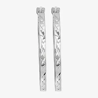 14K Gold Square-Cut Hoop Earrings