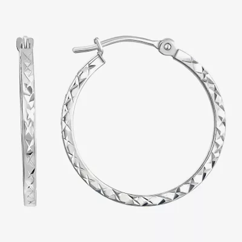 14K Gold Square-Cut Hoop Earrings