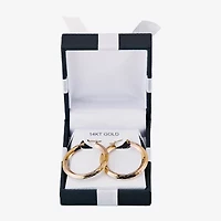 14K Gold Star-Cut Hoop Earrings