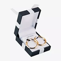 14K Gold Star-Cut Hoop Earrings