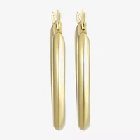 14K Gold Round Polished 21mm Hoop Earrings