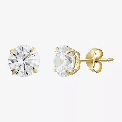 Cubic Zirconia 10K Gold 6mm Stud Earrings