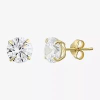 Cubic Zirconia 10K Gold 6mm Stud Earrings