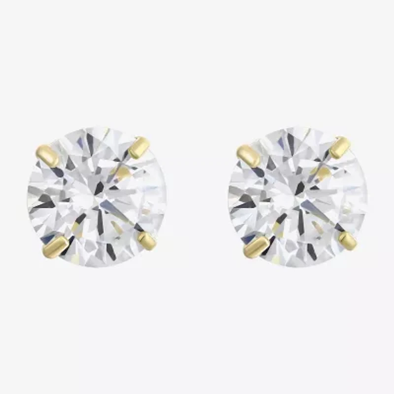 Cubic Zirconia 10K Gold 6mm Stud Earrings