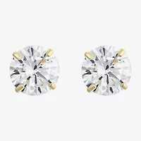 Cubic Zirconia 10K Gold 6mm Stud Earrings