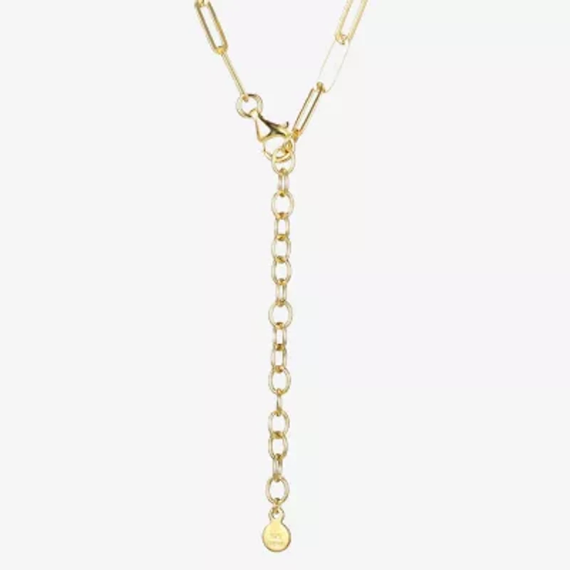 Paris 1901 By Charles Garnier Womens White Cubic Zirconia 18K Gold Over Silver Heart 18 Inch Pendant Necklace