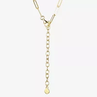 Paris 1901 By Charles Garnier Womens White Cubic Zirconia 18K Gold Over Silver Heart 18 Inch Pendant Necklace