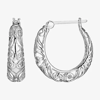 Womens Sterling Silver 20.8mm Hoop Earrings