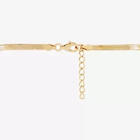 (G-H / Si1-I1) Womens 14K Gold Over Silver Sterling Silver 7.5 Inch Herringbone Chain Bracelet