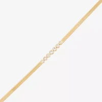 (G-H / Si1-I1) Womens 14K Gold Over Silver Sterling Silver 7.5 Inch Herringbone Chain Bracelet