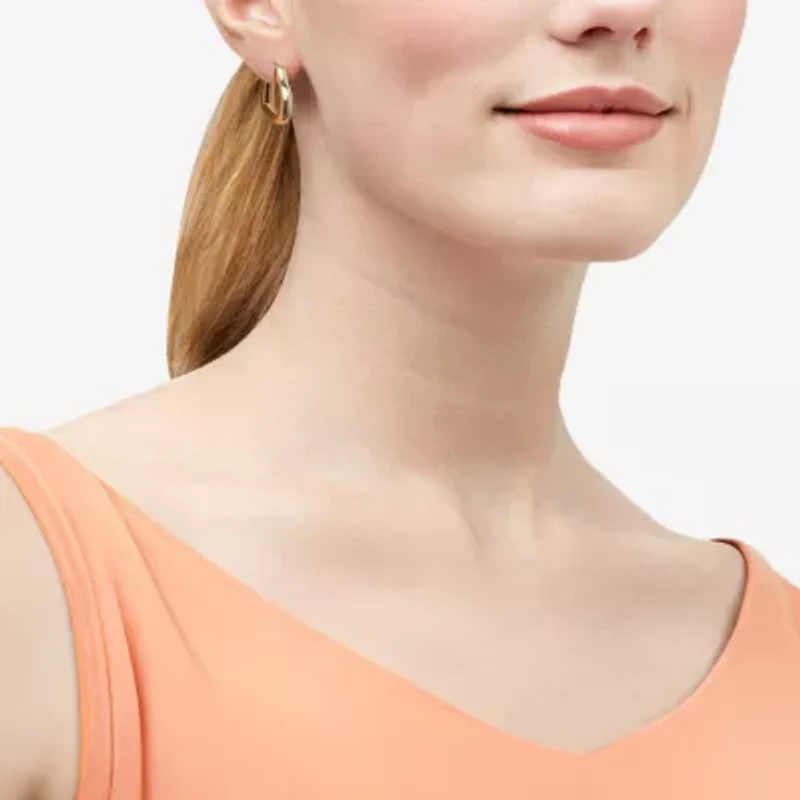 Limited Quantities! Womens 14K Gold 23mm Heart Hoop Earrings