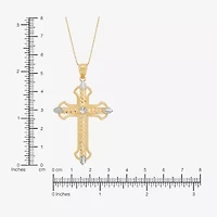 Limited Quantities! Womens 10K Gold Cross 18 Inch Pendant Necklace