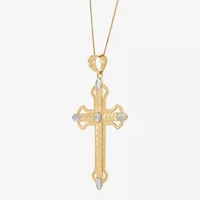 Limited Quantities! Womens 10K Gold Cross 18 Inch Pendant Necklace