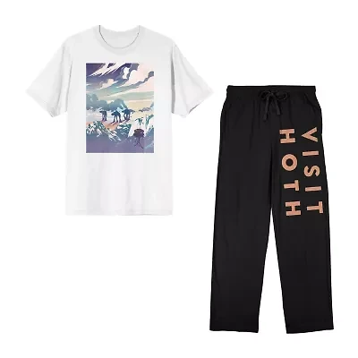 Star Wars Mens Fleece Crew Neck Short Sleeve 2-pc. Pajama Sets