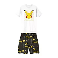 Pokemon Mens Crew Neck Short Sleeve 2-pc. Pajama Sets