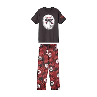 Friday The 13th Mens Crew Neck Short Sleeve 2-pc. Pajama Sets