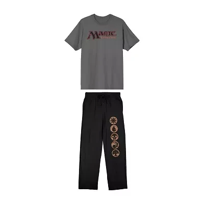Magic The Gathering Mens Crew Neck Short Sleeve 2-pc. Pajama Sets