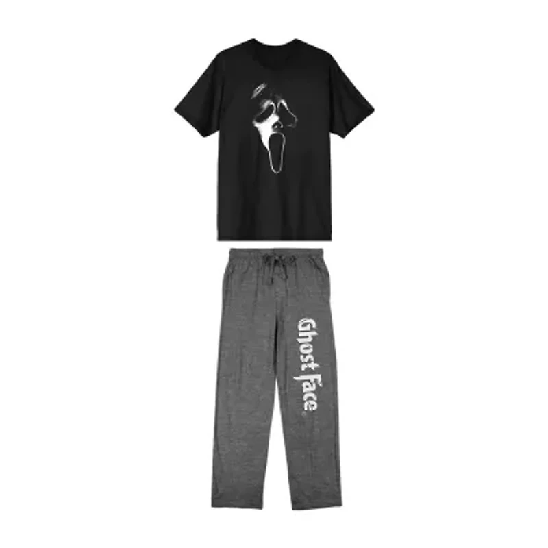 Ghostface Mens Crew Neck Short Sleeve 2-pc. Pajama Sets
