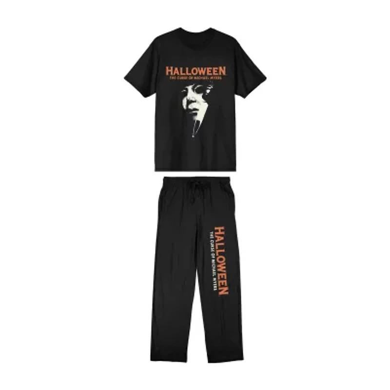 Halloween Mens Crew Neck Short Sleeve 2-pc. Pajama Sets