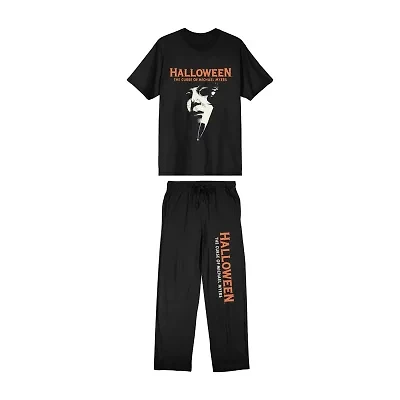 Halloween Mens Crew Neck Short Sleeve 2-pc. Pajama Sets