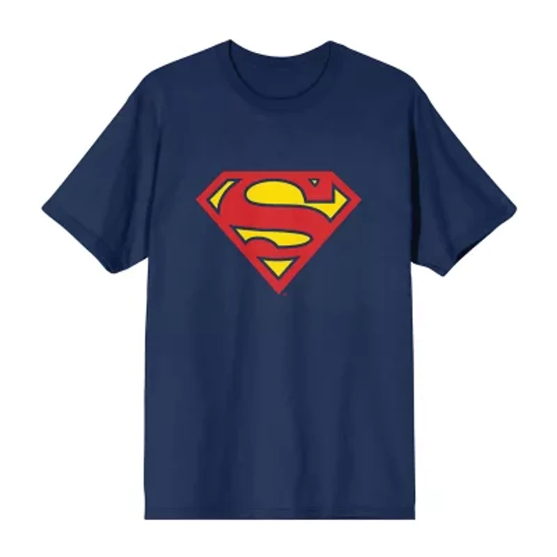 Superman Mens Crew Neck Short Sleeve 2-pc. Pajama Sets