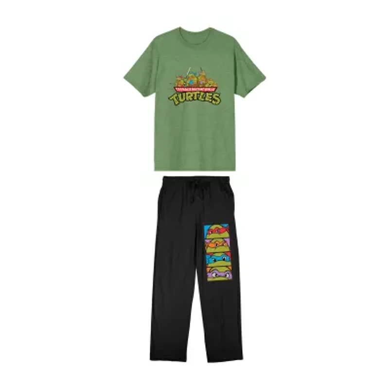 Teenage Mutant Ninja Turtle Mens Crew Neck Short Sleeve 2-pc. Pajama Sets