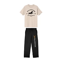 Yellowstone Mens Crew Neck Short Sleeve 2-pc. Pajama Sets