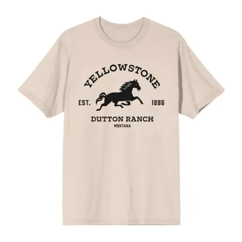 Yellowstone Mens Crew Neck Short Sleeve 2-pc. Pajama Sets