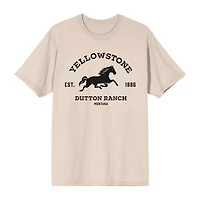 Yellowstone Mens Crew Neck Short Sleeve 2-pc. Pajama Sets