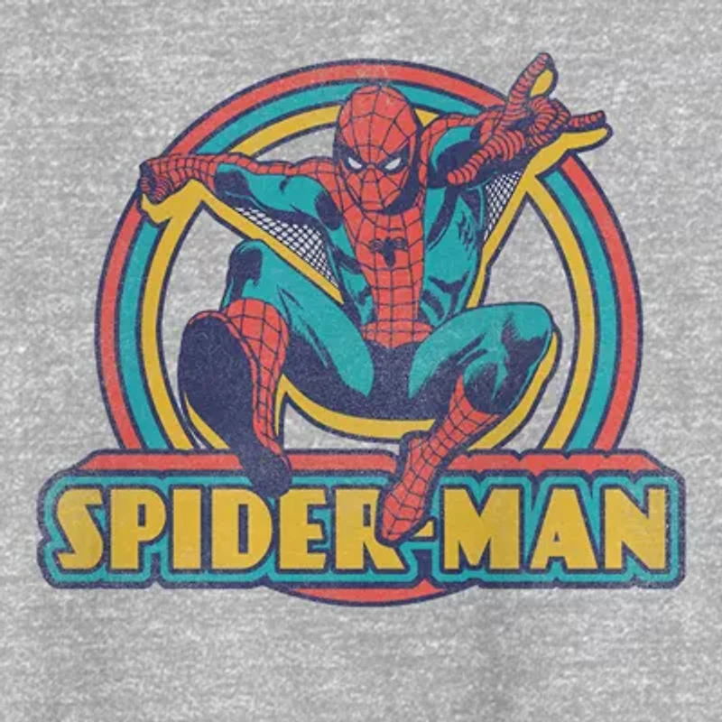 Mens Crew Neck Short Sleeve Regular Fit Spiderman Big and Tall Graphic T-Shirt