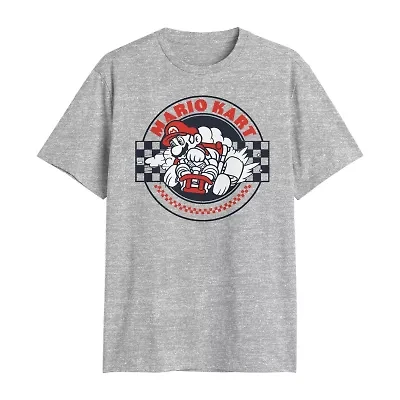 Mens Crew Neck Short Sleeve Regular Fit Super Mario Big and Tall Graphic T-Shirt