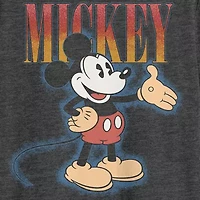 Mens Crew Neck Short Sleeve Regular Fit Mickey Mouse Big and Tall Graphic T-Shirt