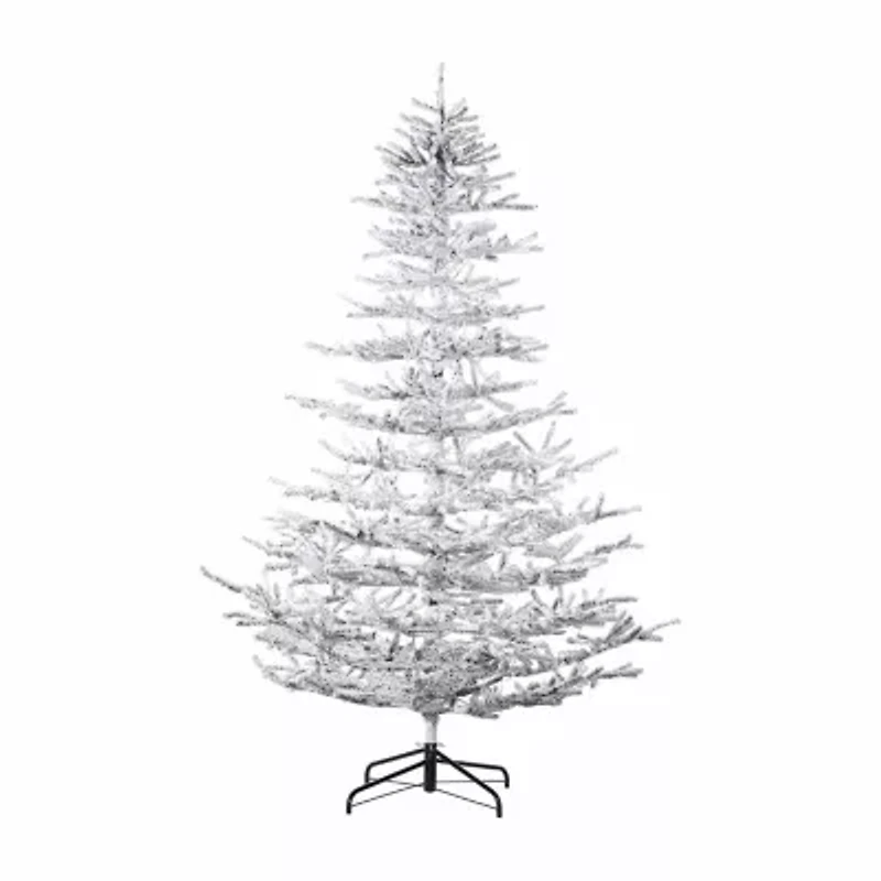 Northlight 7.5' Led Flocked Garden 7 1/2 Foot Pre-Lit Christmas Tree