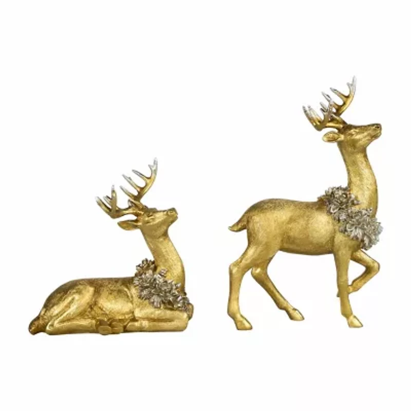 Northlight Reindeer With Wreaths 2-pc. Christmas Tabletop Decor