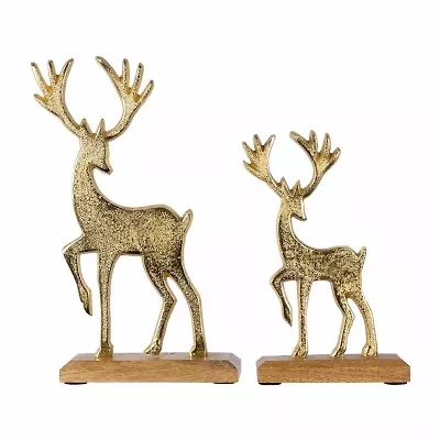 Northlight 10.5" Textured Metal 2-pc. Christmas Tabletop Decor