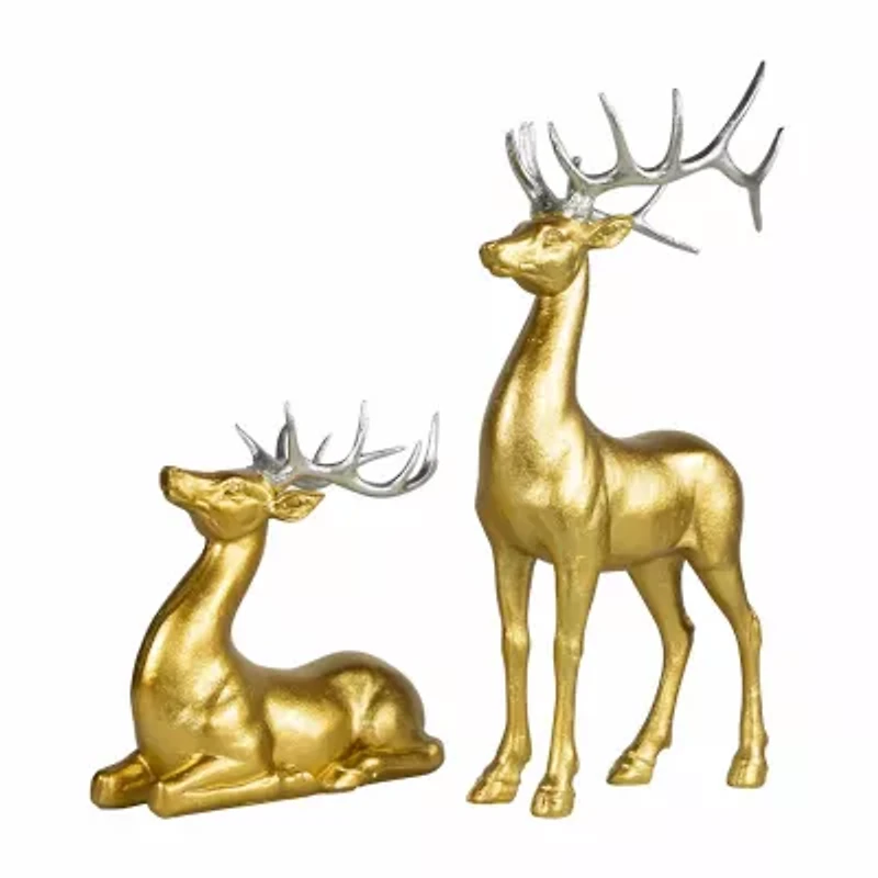 Northlight Gold Reindeer 2-pc. Christmas Figurine
