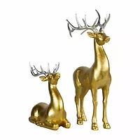 Northlight Gold Reindeer 2-pc. Christmas Figurine