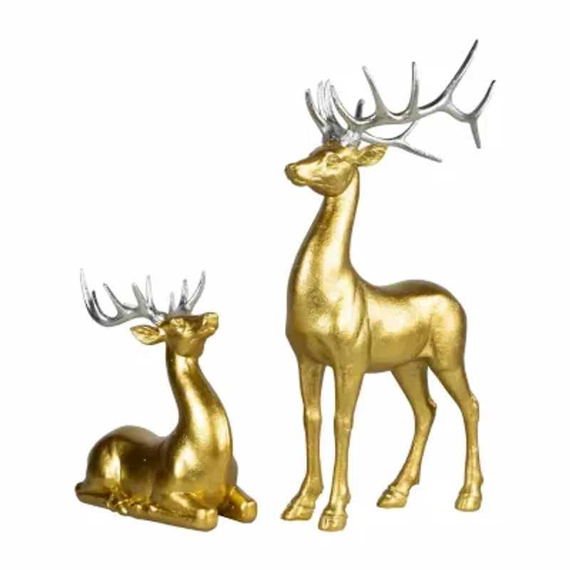 Northlight Gold Reindeer 2-pc. Christmas Figurine