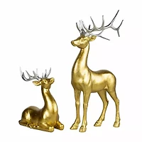 Northlight Gold Reindeer 2-pc. Christmas Figurine