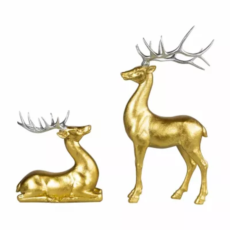 Northlight Gold Reindeer 2-pc. Christmas Figurine