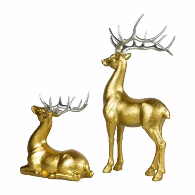 Northlight Gold Reindeer 2-pc. Christmas Figurine