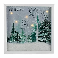Northlight 10" X 10" Led Snow Winter Canvas Art
