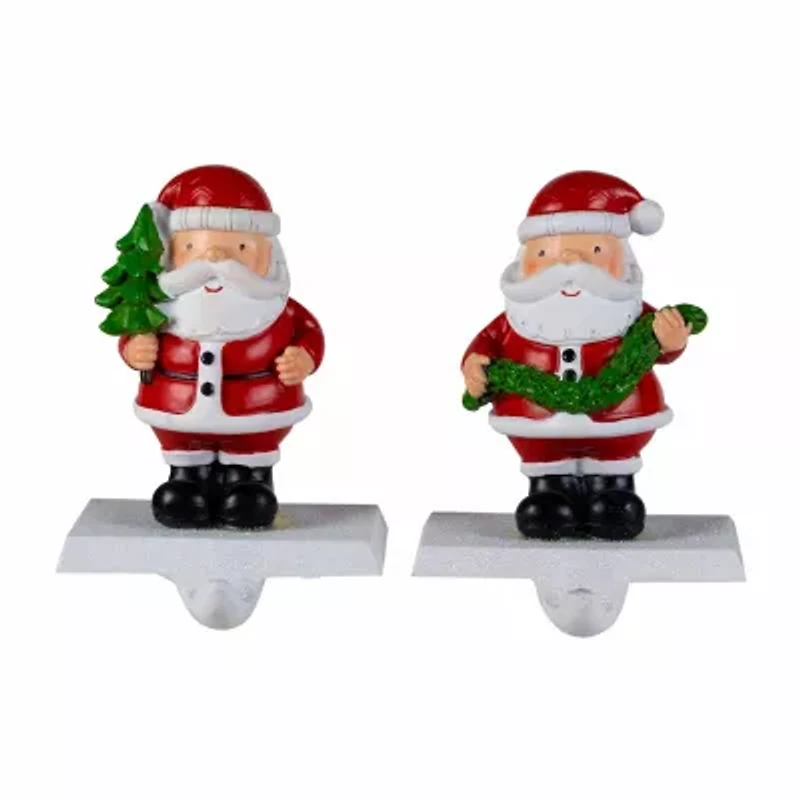 Northlight 4.75" Santa Stocking Holders 2-pc. Christmas Stocking Holder