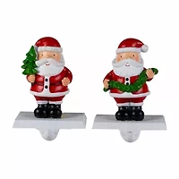 Northlight 4.75" Santa Stocking Holders 2-pc. Christmas Stocking Holder