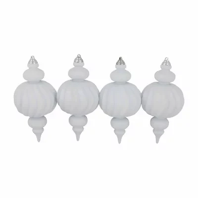 Northlight 10" Shatterproof Finial 4-pc. Christmas Ornament