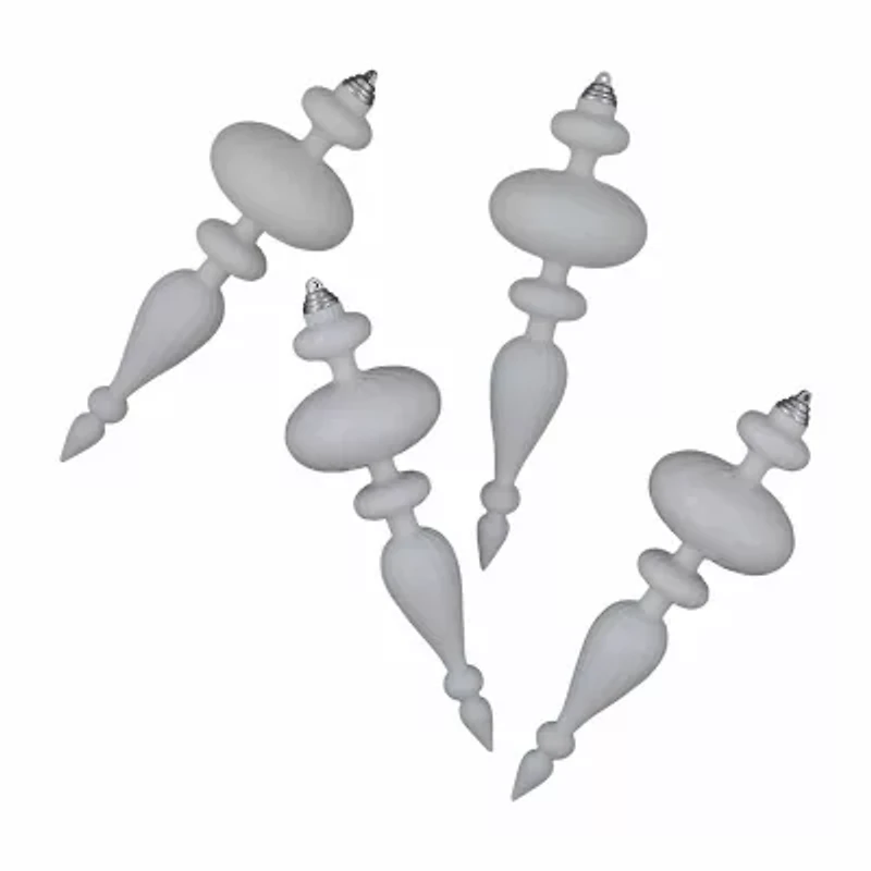 Northlight 14" Shatterproof Finial 4-pc. Christmas Ornament