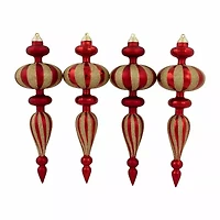 Northlight 14" Shatterproof Finial 4-pc. Christmas Ornament
